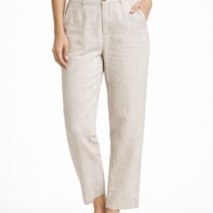 Talbots Light Beige Linen Blend Ankle Pants